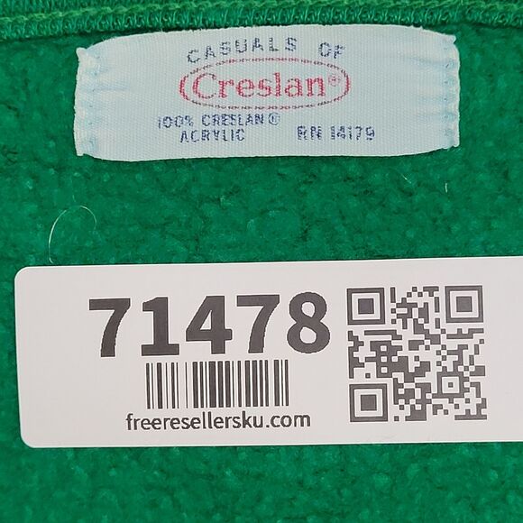 Vintage 70s Creslan MOD Sweatshirt Medium 19x23 Cropped - Picture 8 of 9